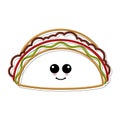 Cartoon icon of a happy taco Royalty Free Stock Photo