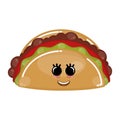 Cartoon icon of a happy taco Royalty Free Stock Photo