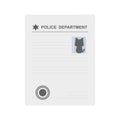 Cartoon icon of the police department case file