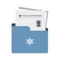 Cartoon icon of the police department case file documentation