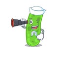 A cartoon icon of propioni bacteia Sailor with binocular Royalty Free Stock Photo