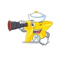 A cartoon icon of shiny star Sailor with binocular
