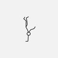 Cartoon icon of sketch stick figure standing on his arm