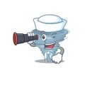 A cartoon icon of tornado Sailor with binocular