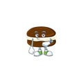 A cartoon icon of whoopie pies with waiting gesture