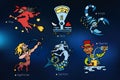 Cartoon icons with signs of the zodiac Royalty Free Stock Photo