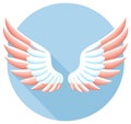 Cartoon Illustration of Angel Wings in a Light Blue Circle Royalty Free Stock Photo