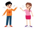 Cartoon Illustration Of Angry Family Quarreling