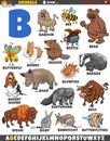 cartoon animal characters for letter B educational set Royalty Free Stock Photo