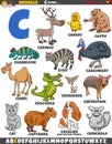cartoon animal characters for letter C educational set Royalty Free Stock Photo