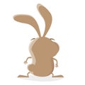 Funny cartoon illustration of the backside of a crazy rabbit Royalty Free Stock Photo