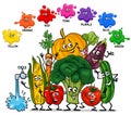 Basic colors with vegetables characters group