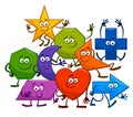 Cartoon Geometric Shapes Characters Royalty Free Stock Photo