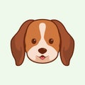 Cartoon illustration of beagle cute face. Vector illustration of beagle dog