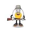 Cartoon Illustration of boiled egg hunter