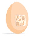 Brown egg stamped with qr code Royalty Free Stock Photo