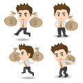 Cartoon illustration Businessman with moneybag