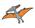 Cartoon illustration for children, dinosaur Pteranodon Royalty Free Stock Photo