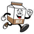 Chocolate Milk Carton Mascot Running