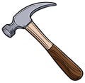 Cartoon illustration of a classic claw hammer construction tool isolated Royalty Free Stock Photo