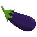 Cartoon illustration with colorful eggplant. Farm market product.