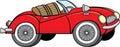 Cartoon convertible sports car with wire wheels. Royalty Free Stock Photo