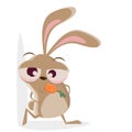 Funny cartoon illustration of a cool rabbit