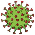 Cartoon illustration Corona Virus a microorganism that makes people sick, COVID-19, H1N1