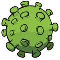 Cartoon illustration Corona Virus a microorganism that makes people sick, COVID-19, H1N1