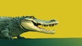 Edgy Caricature Of A Crocodile On A Minimalist Background