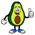 Avocado Mascot with Thumbs Up Royalty Free Stock Photo