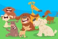 Cute dogs cartoon characters group Royalty Free Stock Photo