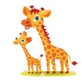 Cartoon Illustration Of Cute Giraffes