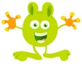 Cute green fantasy cartoon character