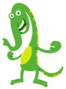 Green fantasy cartoon monster character