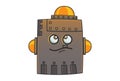 Cartoon Illustration Of Cute Iron Man. Royalty Free Stock Photo