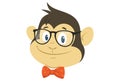 Cartoon Illustration Of Cute Monkey. Royalty Free Stock Photo