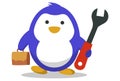 Cartoon Illustration Of Cute Penguin. Royalty Free Stock Photo