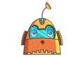 Cartoon Illustration Of Cute Robot.