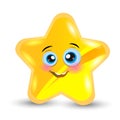 Cartoon Illustration of a Cute Shining Star Character. Cute yellow smiling little star