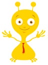 Cute yellow fantasy cartoon character