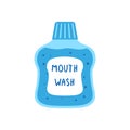 Cartoon illustration of dental mouthwash isolated on white