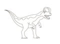 Cartoon illustration dilophosaurus of the Jurassic period