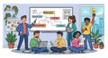 Project Team Brainstorming Software Development Workflow Cartoon Royalty Free Stock Photo