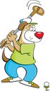 Cartoon dog swinging a golf club