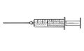 Cartoon Illustration or Drawing of Injection Syringe