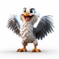 Quirky 3d Eagle Cartoon Render - Playful Character Design