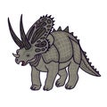 Cartoon illustration for educational designs of triceratops