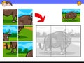 Jigsaw puzzles with bull farm animal