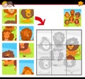 Jigsaw puzzles with cartoon happy lions